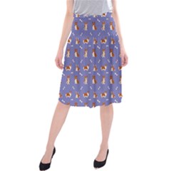 Cute Corgi Dogs Midi Beach Skirt by SychEva