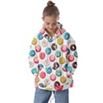 Delicious Multicolored Donuts On White Background Kids  Oversized Hoodie