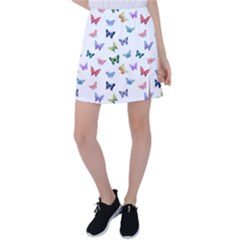 Cute Bright Butterflies Hover In The Air Tennis Skirt by SychEva