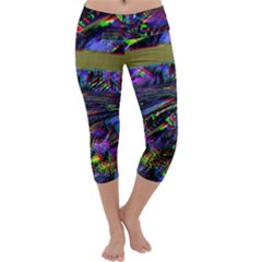 Unadjusted Tv Screen Capri Yoga Leggings by MRNStudios