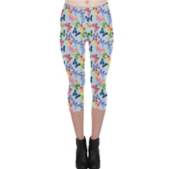 Beautiful Bright Butterflies Are Flying Capri Leggings  by SychEva