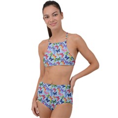 Beautiful Bright Butterflies Are Flying High Waist Tankini Set by SychEva