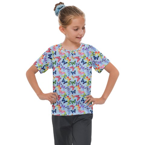 Beautiful Bright Butterflies Are Flying Kids  Mesh Piece Tee by SychEva