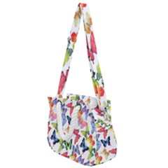 Bright Butterflies Circle In The Air Rope Handles Shoulder Strap Bag by SychEva