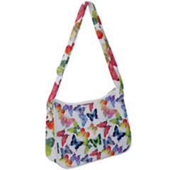 Bright Butterflies Circle In The Air Zip Up Shoulder Bag by SychEva