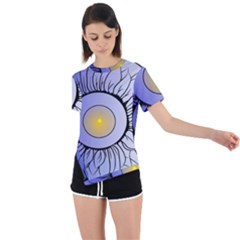 Flower Asymmetrical Short Sleeve Sports Tee by zappwaits