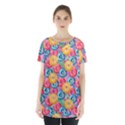 Multicolored Donuts Skirt Hem Sports Top View1