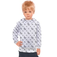 Grey Unicorn Sketchy Style Motif Drawing Pattern Kids  Hooded Pullover by dflcprintsclothing