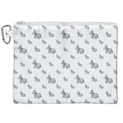 Grey Unicorn Sketchy Style Motif Drawing Pattern Canvas Cosmetic Bag (xxl)