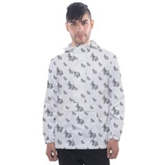 Grey Unicorn Sketchy Style Motif Drawing Pattern Men s Front Pocket Pullover Windbreaker by dflcprintsclothing