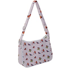 Bullfinches Sit On Branches Zip Up Shoulder Bag by SychEva