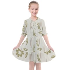 Folk Flowers Pattern Floral Surface Design Seamless Pattern Kids  All Frills Chiffon Dress by Eskimos