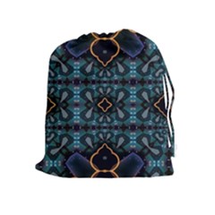 Blue Pattern Drawstring Pouch (xl)