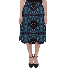 Blue Pattern Classic Midi Skirt by Dazzleway