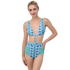 Turquoise Tied Up Two Piece Swimsuit by Dazzleway