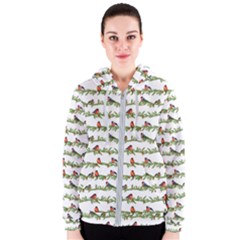 Bullfinches On The Branches Women s Zipper Hoodie by SychEva