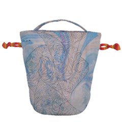 Convoluted Patterns Drawstring Bucket Bag