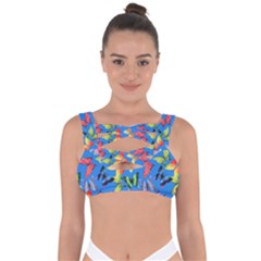 Bright Butterflies Circle In The Air Bandaged Up Bikini Top by SychEva