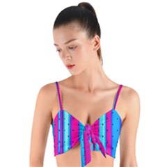 Warped Stripy Dots Woven Tie Front Bralet by essentialimage365