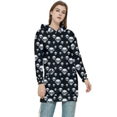 Skullmusician Women s Long Oversized Pullover Hoodie