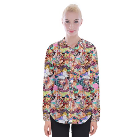 Retro Color Womens Long Sleeve Shirt by Sparkle