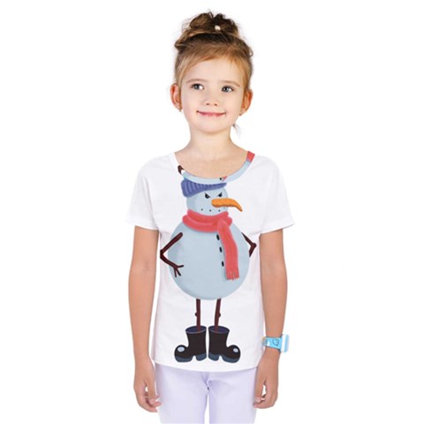 Angry Snowman Kids  One Piece Tee by SychEva