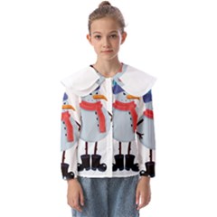 Angry Snowman Kids  Peter Pan Collar Blouse by SychEva