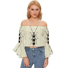 Img016 Off Shoulder Flutter Bell Sleeve Top by Limerence