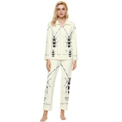 Banded Alder Borer  Womens  Long Sleeve Pocket Pajamas Set