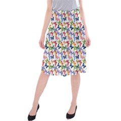 Multicolored Butterflies Midi Beach Skirt by SychEva