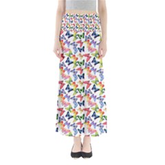 Multicolored Butterflies Full Length Maxi Skirt by SychEva