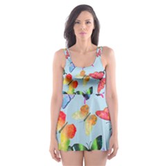 Watercolor Butterflies Skater Dress Swimsuit by SychEva