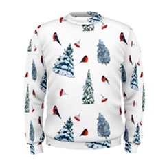 Christmas Trees And Bullfinches Men s Sweatshirt by SychEva