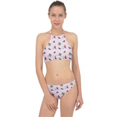 Bullfinches Sit On Branches Racer Front Bikini Set by SychEva