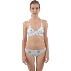 Magic Snowflakes Wrap Around Bikini Set by SychEva