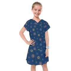 Magic Snowflakes Kids  Drop Waist Dress by SychEva