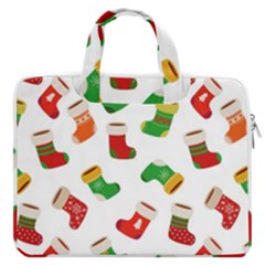 Christmas Socks  Macbook Pro Double Pocket Laptop Bag by SychEva