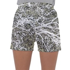 Linear Art Botanic Illustration Sleepwear Shorts by dflcprintsclothing