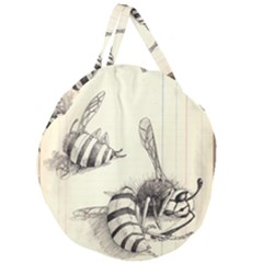 Bees Giant Round Zipper Tote by Limerence