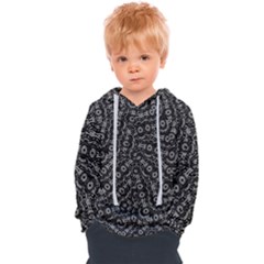 Black And White Modern Intricate Ornate Pattern Kids  Overhead Hoodie by dflcprintsclothing