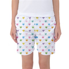 Small Multicolored Hearts Women s Basketball Shorts by SychEva