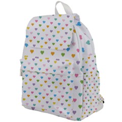 Small Multicolored Hearts Top Flap Backpack by SychEva