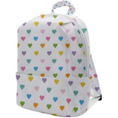 Small Multicolored Hearts Zip Up Backpack by SychEva