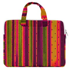 Warped Stripy Dots Macbook Pro Double Pocket Laptop Bag (large) by essentialimage365