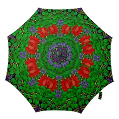 A Island Of Roses In The Calm Sea Hook Handle Umbrellas (large) by pepitasart