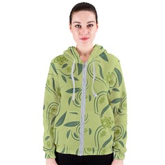 Folk Flowers Print Floral Pattern Ethnic Art Women s Zipper Hoodie by Eskimos