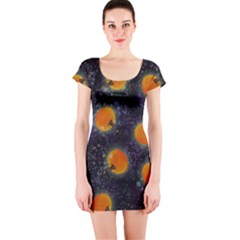 Space Pumpkins Short Sleeve Bodycon Dress