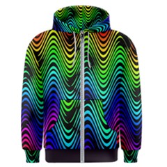 Abstract Rainbow Curves Pattern Men s Zipper Hoodie by Casemiro