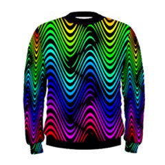 Abstract Rainbow Curves Pattern Men s Sweatshirt by Casemiro