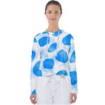 Cloudy watercolor, blue cow spots, animal fur print Women s Slouchy Sweat Cloudy watercolor, blue cow spots, animal fur print Women s Slouchy Sweat